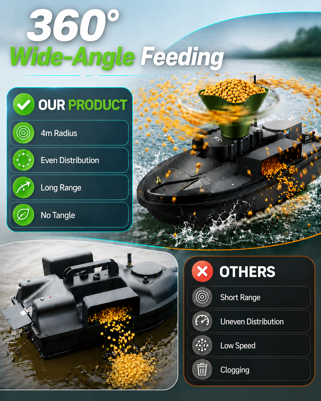 360° Rotating Bait Dispenser & - огляд і ціна Fishing Boat Anchor Winch