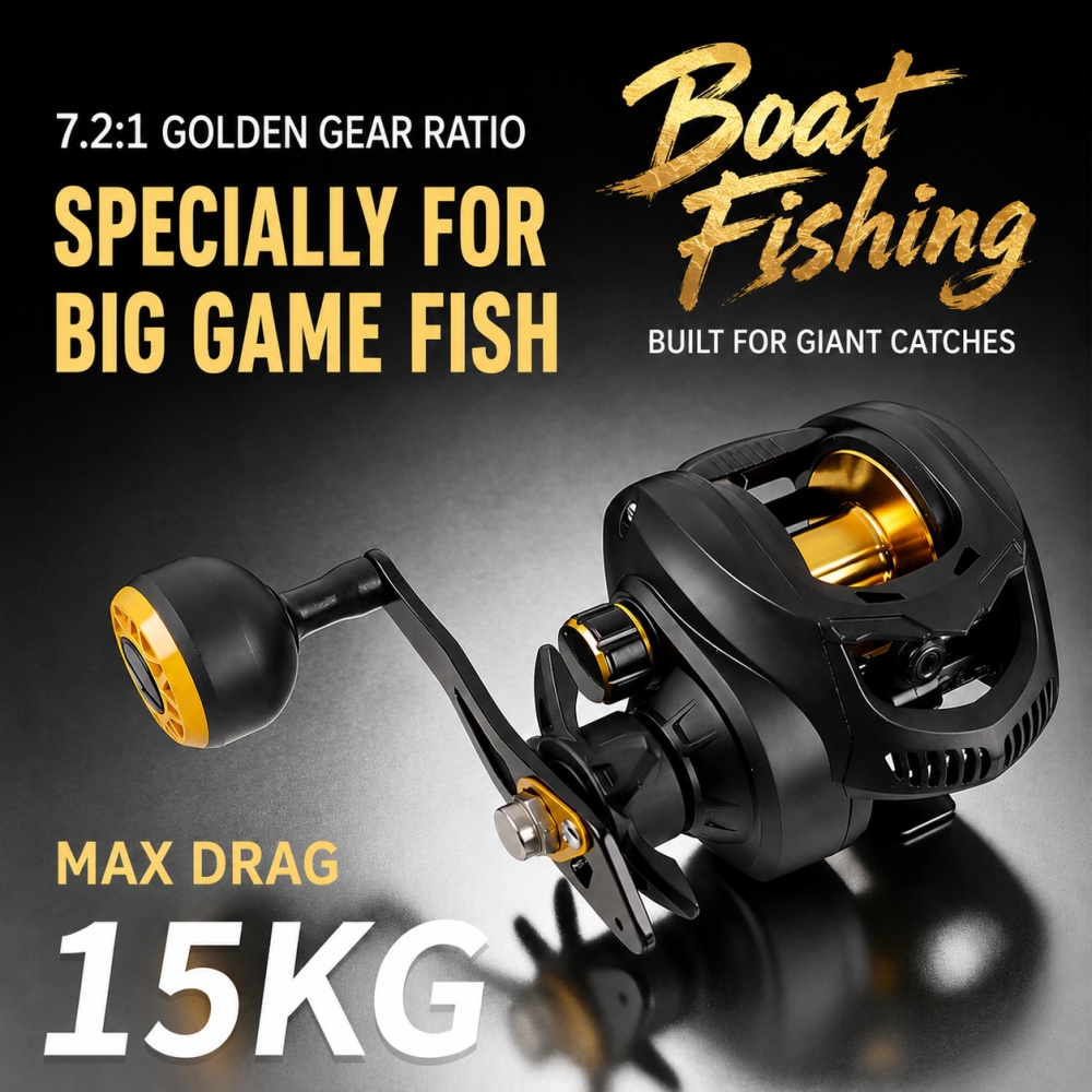 7.2:1 Heavy Duty Baitcasting R - огляд і ціна Fishing Boat Steering Wheel