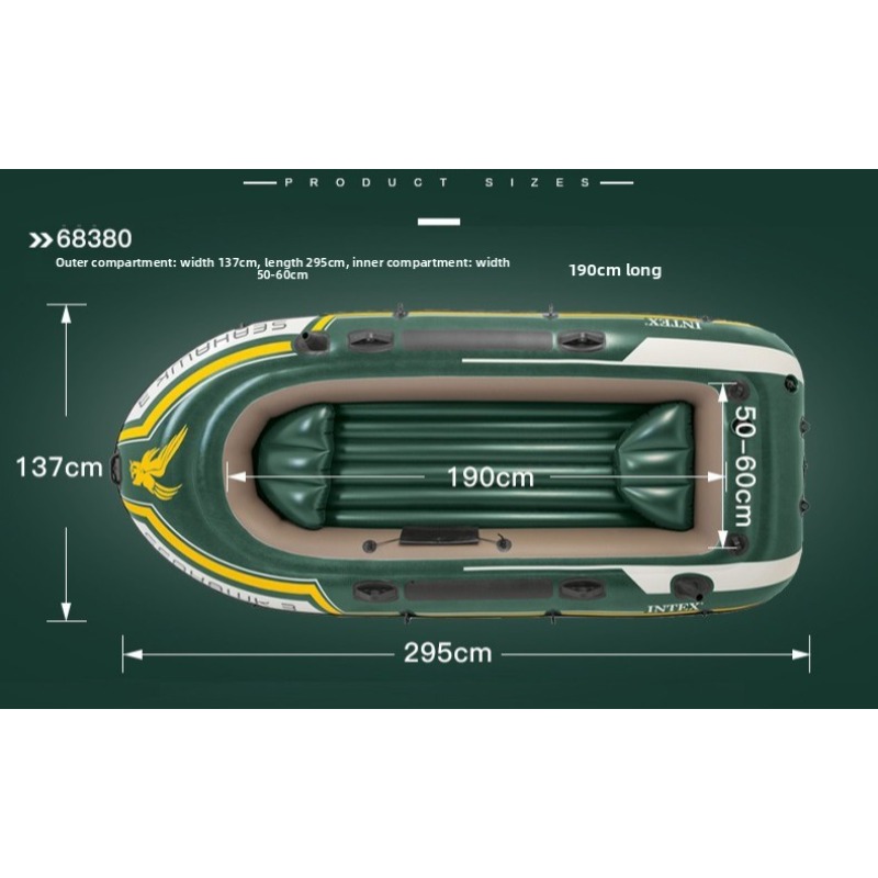 295*137*43cm 3 Person Inflatab - огляд і ціна Fishing Boat Paddle