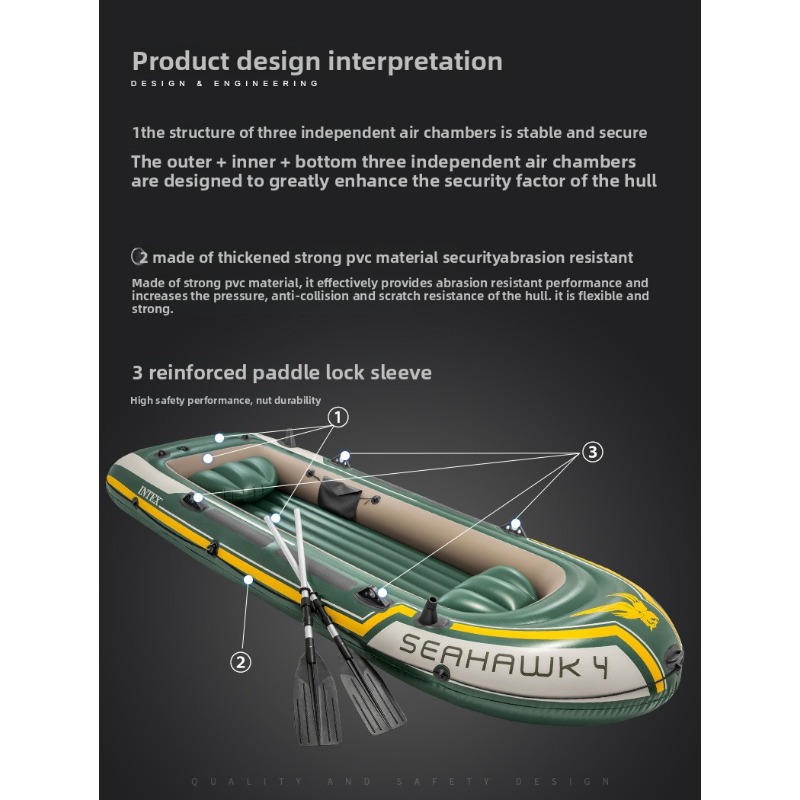 295*137*43cm 3 Person Inflatab - огляд і ціна Fishing Boat Paddle