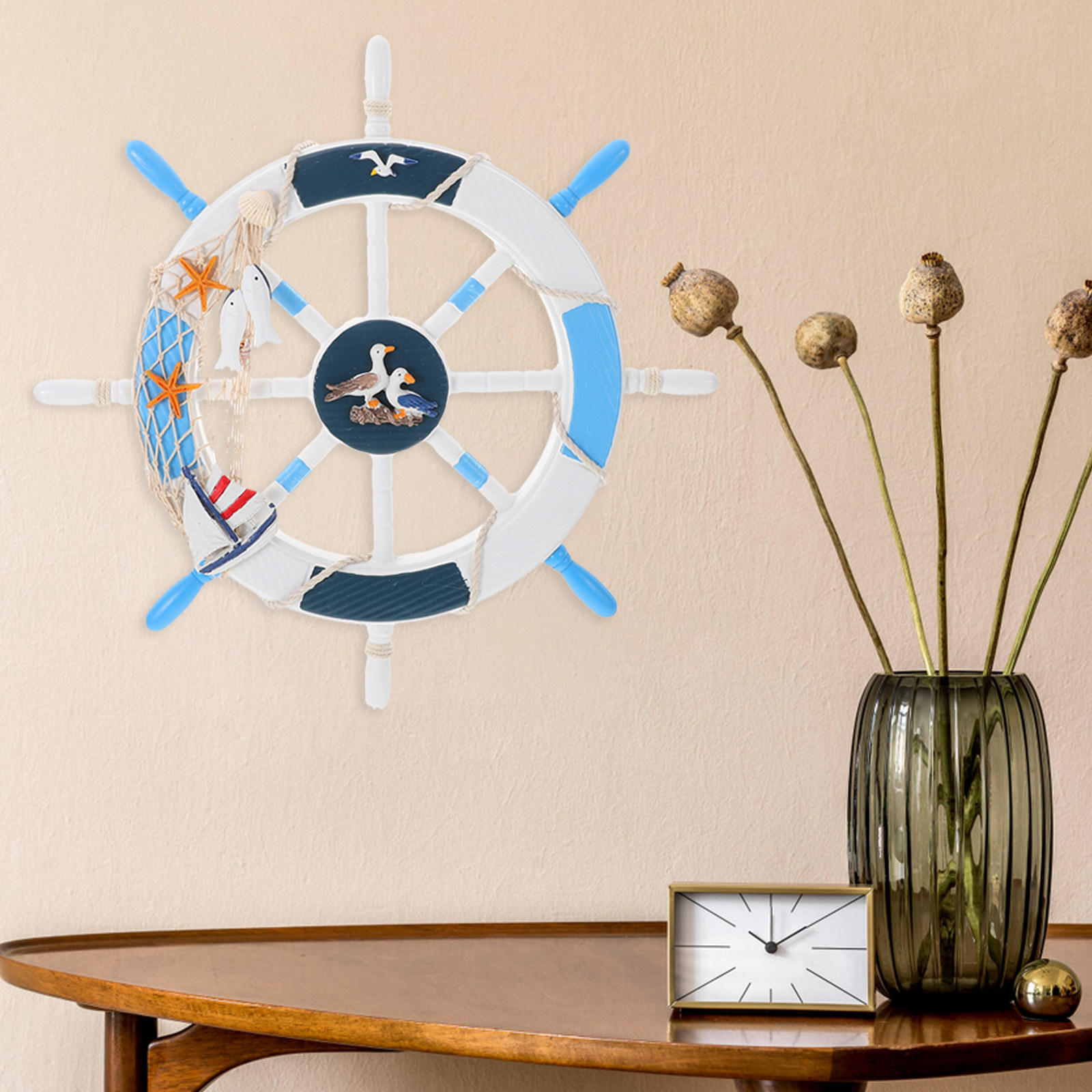 Wooden Nautical Wall Decor Shi - огляд і ціна Fishing Boat Steering Wheel