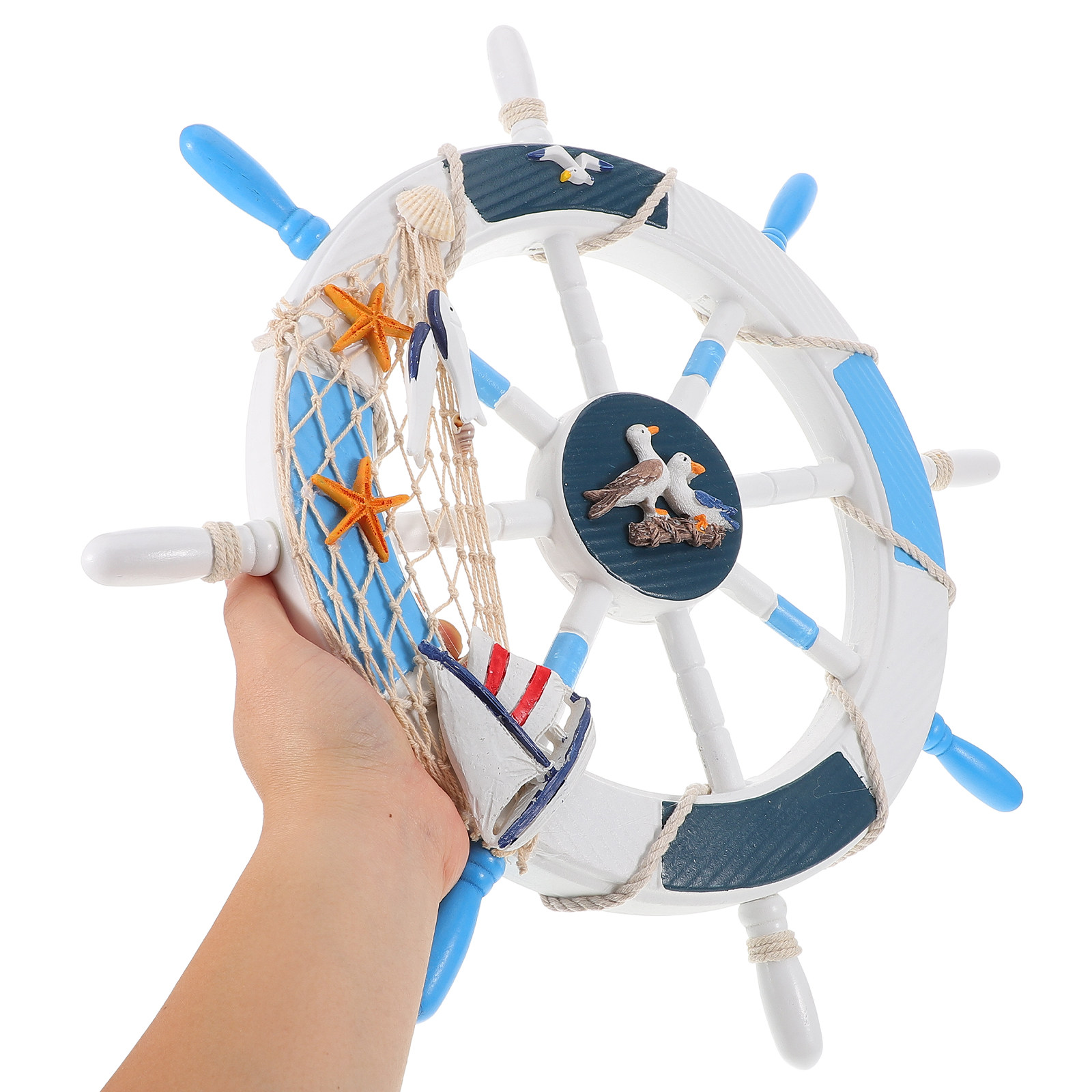 Wooden Nautical Wall Decor Shi - огляд і ціна Fishing Boat Steering Wheel