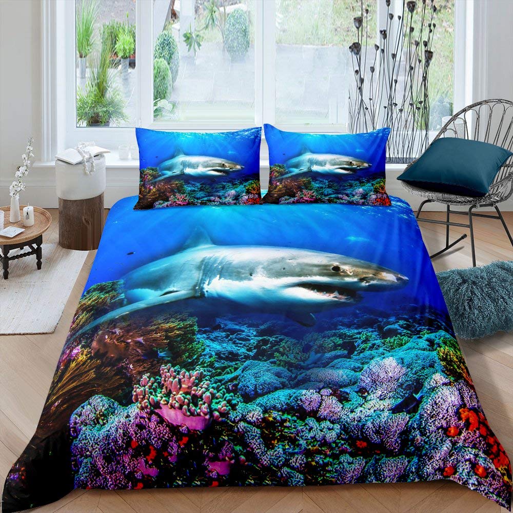 Fish Duvet Cover Set Ocean Bed - огляд і ціна Fishing Boat Cover