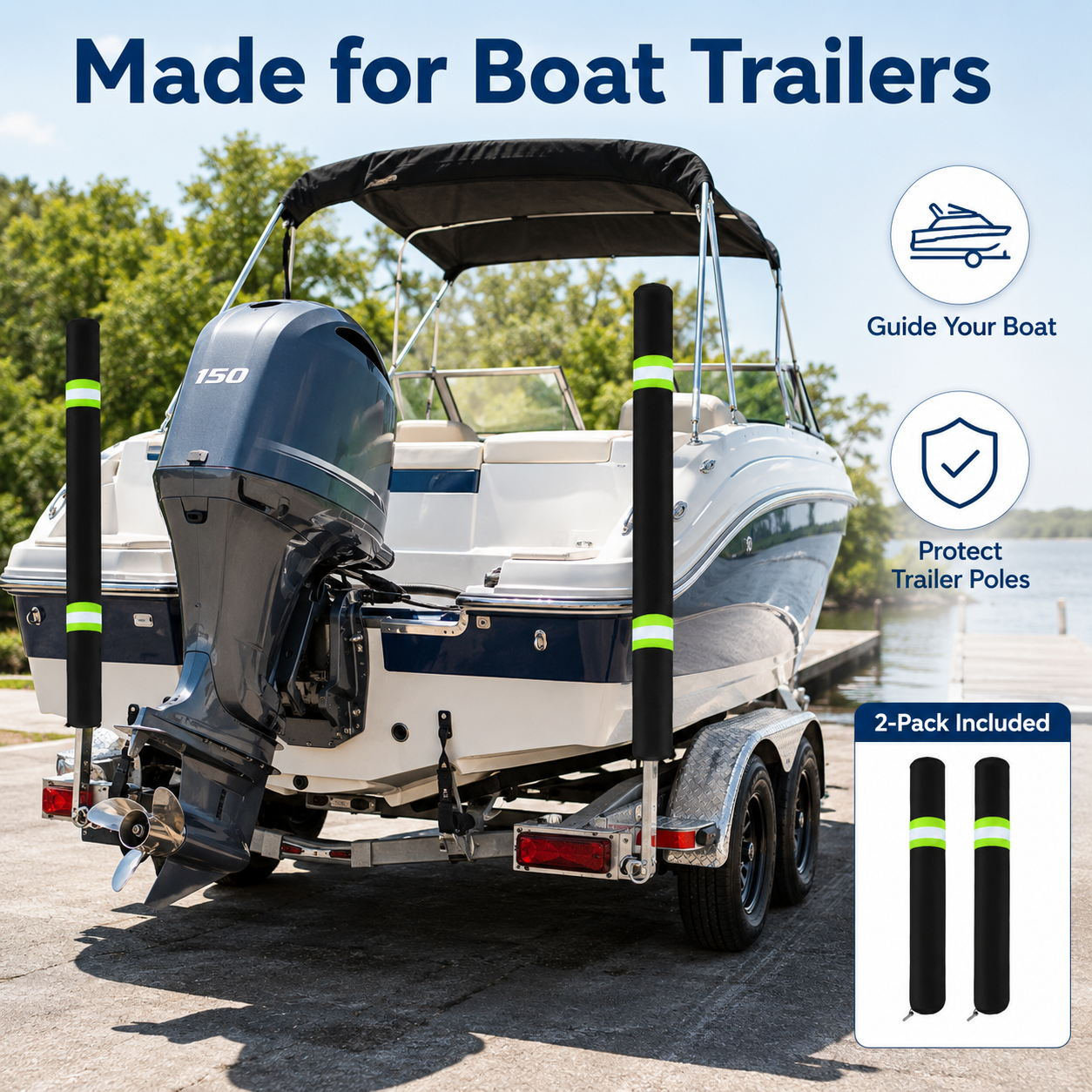 2Pcs Boat Trailer Guide Pole C - огляд і ціна Fishing Boat Trailer